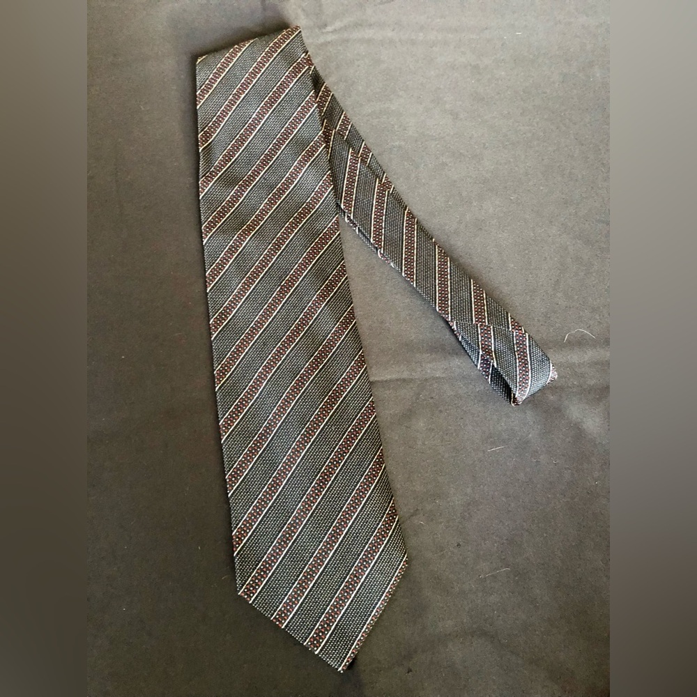 Giorgio Armani, Striped Silk Tie - Black and Brown